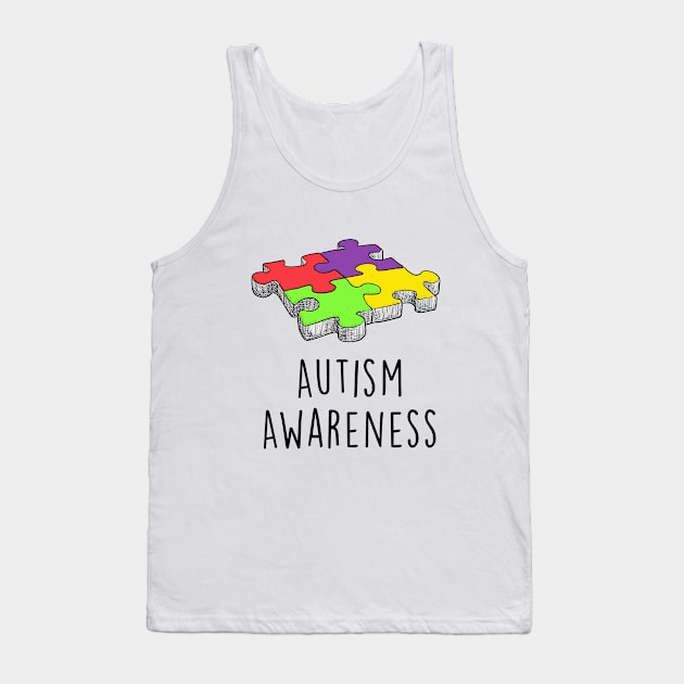 Autism Acceptance Awareness Puzzle Tank Top by calypso